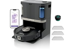 ‎SHARK Shark PowerDetect Robot odkurzająco-mopujący 2 w 1, automatyczne opróżnianie, napełnianie i czyszczenie NeverTouch Pro (60 dni), 3D i LiDAR, NeverStuck, WiFi/aplikacja, czarny, RV2800ZEEU