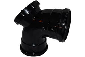 MSL Double Socket Pushfit Soil Pipe 90 Access Bend - Black