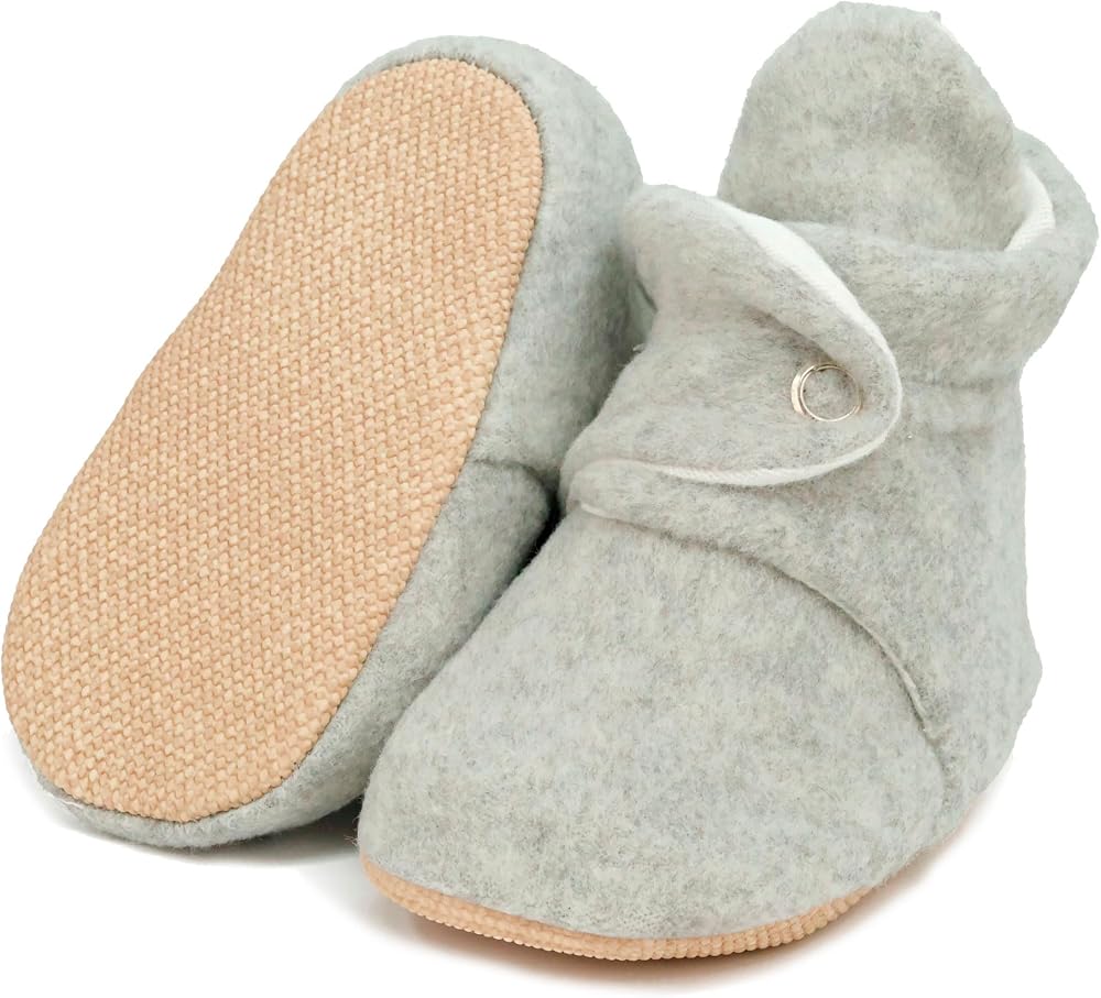 Ella Bonna Bebek Patiği Kaydırmaz Taban, Polar Bebek Panduf Organik Pamuk Astarlı, Pamuklu Yenidoğan Pandufu Ev Kreş Ayakkabı, Bebek Ayakkabısı, Bebek Peluş Ev Terliği Patik Basic