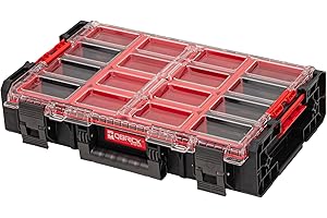 QBRICK SYSTEM Qbrick - System ONE Organiser XL 2.0 BLACK - Organiser Storage for Tools Set and Accessories with High Storage Capacity - Made of Durable Plastic - Includes Multiple Buckets