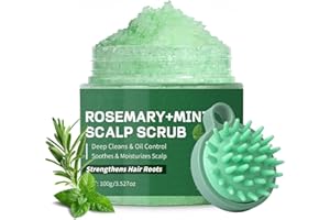 FREE3VITA Scalp Scrub, Rosemary Oil Hair Scrub for Dry Scalp, Mint Scalp Exfoliator for Deep Cleansing and Hair Care, Promote Hair Growth, Hair Scalp Treatment Nourishing with Scalp Massager, 100g