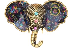NEWEI Broche de elefante de aleación esmaltada con diamantes de imitación elefante pin ropa decoración para damas mujeres niñas regalo