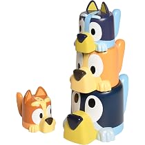 Character Options Bluey Weebles – 4er Pack (Bluey, Bingo, Chilli, Bandit) | Wackelfiguren Ab 18 Monaten