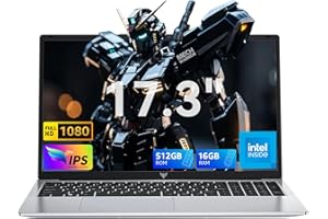 ACEMAGIC 17.3 inch Laptop with Quad-Core N-95 Processor up to 3.4GHz (Beat N5205/N5095) 16GB RAM DDR4 512GB M.2 SSD Laptops, Support WiFi 5, BT5.0, USB3.2, HDMI, Type-C,1080 FHD, 6000mAh Long-Battery