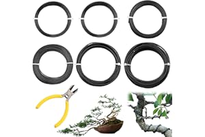 XRXYMQ 6 Rollen Bonsai Draht Schwarz Pflanzendraht Ø1,0 mm/1,5 mm/2,0 mm/2,5 mm/3,0 mm Basteldraht Insgesamt 50 m Bonsaidraht für Bonsai Zubehör DIY Skulpturen