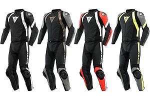 ‎DAINESE Dainese zweiteiler Lederkombi Avro 4 2PC Motorradanzug Motorradkombi Leathersuit, BLACK-MATT/FLUO-RED/WHIT, 62