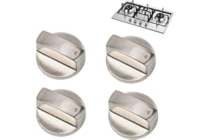 xutong - 4 Stück Metallknöpfe silber für Gasherd, Backofen oder Herd - Durchmesser Befestigungsloch 6mm