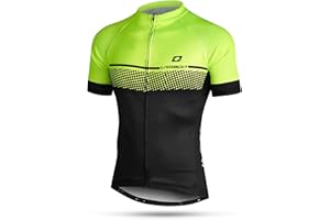 LAMEDA Kurzarm Radtrikot Herren Elastische Atmungsaktive T-Shirt Jersey Funktionsshirt Schnell Trocknen Stoff Fahrradtrikot für Radsport Outdoor Sport