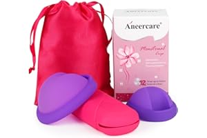 FENGQ Menstrual Disc, Wiederverwendbare Menstruationsscheibe, Periodenscheibe, Menstruationstassen aus Silikon, Periodenscheibe Alternative Soft Tampons, für Aktive Frauen（Lila, S+L）