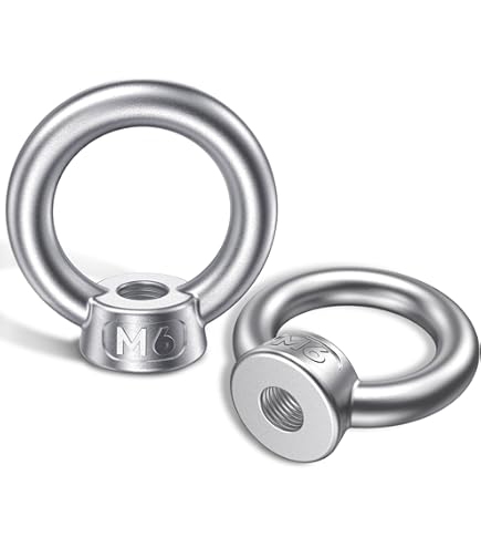 QEEROYO Ring Nuts M6, Ring Nut, M6 Stainless Steel Ring Nut, Eye Nut 304 Stainless Steel, Ring Eyelets M6, Ring Eyelets Thread, Eye Nuts, Ring Nut