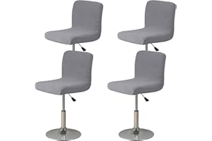 MeYuxg Bar Stool Covers,4 Pack Stretch Bar Stool Chair Cover Slipcovers, Washable Knitted Jacquard Counter Stool Bar Chair Covers for Kitchen Bar Dining Room (Gery)