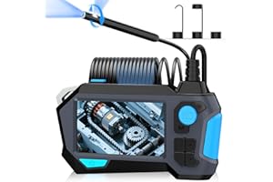 Ferdiiz Endoscope Inspection Camera, Bidirectional 720° Rotation Endoscope with 8+1 Lights, 1920P HD Dual Lens Snake Borescope, IP68 Flexible Inspection Camera, 4.5'' IPS Screen, Gadgets for Men (5M)