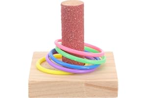 WADY 1 Set pappagallo anello giocattolo uccello masticare giocattolo uccello foraggiamento giocattoli parrocchetto intelligenza giocattolo uccello anello lancio gioco uccello intelligenza ferule gioco