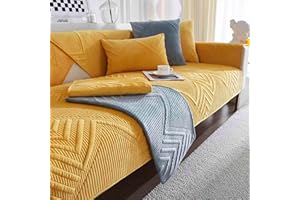 YWQJL Sofabezug Antirutsch,Sofaschutz Sofaschoner,Kratzschutz Hund Katze Überwurf Hundedecke Ecksofa Sofa Schutzdecke Schonbezug Sofa Abdeckung Sofaüberwurf Couchhusse,Gelb-70x150cm