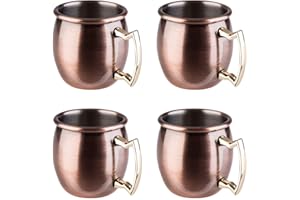 Buddy´s Bar - 4 copas de cóctel pequeñas Moscow Mule, 50 ml, de acero inoxidable sólido, copas de cóctel, aptas para alimentos, copas de cóctel pequeñas, juego de 4 copas