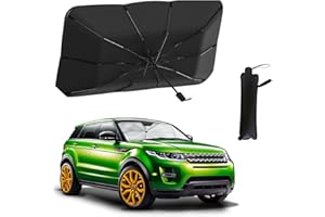PROBUK Parasol Paraguas para Coche Delantero, Protector Solar Plegable con Revestimiento de Titanio, Anti-UV y Aislante Térmico, para Parabrisas Auto SUV Camión (140 x 80 cm)
