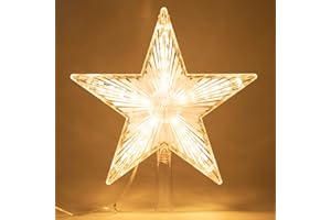 LAWOHO Decoración de Árbol de Navidad Con Luz Blanca Cálida para Hogar, Ajuste para Tamaño General, 8.7 Pulgadas