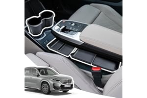 LANGBEAN Scatole Portaoggetti Console Centrale per BMW X1 2023-2026, Organizzatore Portabicchieri per BMW iX1, Accessori BMW X2 iX2, 3 Pezzi Nero