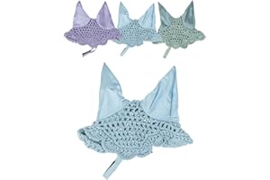 RL24 - Hobby Horse Fliegenhaube – Spielzeug Haube zum Aufsetzen auf die Ohren von Steckenpferden – Hobby Horse Zubehör – Stockpferd Haube in Hellblau