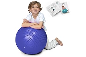 BABYGO® Sensory Exercise Ball | Peanut Ball for Kids Children | Autism Therapy Calming Development Activities Motor Skills | Exercise Book & Pump Included