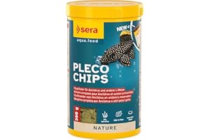 sera Pleco Chips 1.000 ml (380 g) | Wels Futtertabletten Chips für gesunde Bodenfische | Welsfutter Aquarium mit hoher Futterverwertbarkeit | Wels Futter | Fischfutter Aquarium Made in Germany