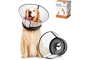 YUNXANIW Dog Cone Collar Alternative, 2 IN 1 Dog Recovery Collar with Detachable Shield to Stop Licking, Donut Cone for Small Medium Large Dogs (GRAY, SIZE 6)