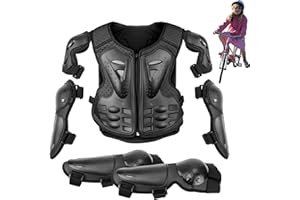 YANAYI Équipement De Protection De Moto pour Enfant, Gilets De Cyclisme Garçon, Plastron Moto, 5 PièCes GenouillèRe Respirante CréAtive Equipement Moto Enfant pour Tout-Terrain Cyclisme Ski Patinage