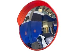 ADO - Espejo convexo exterior de tráfico ø60 redondo policarbonato. Los espejos convexos eliminan los puntos muertos para vehículos y peatones mejorando la seguridad visibilidad en cruces (2- Espejos)