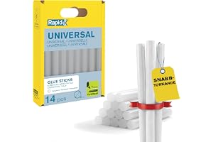 Rapid Limstavar Ø12 mm, Transparent Universal, 94 mm, 14 st | 125 g per förpackning, korta stavar för snabbt byte, mångsidig