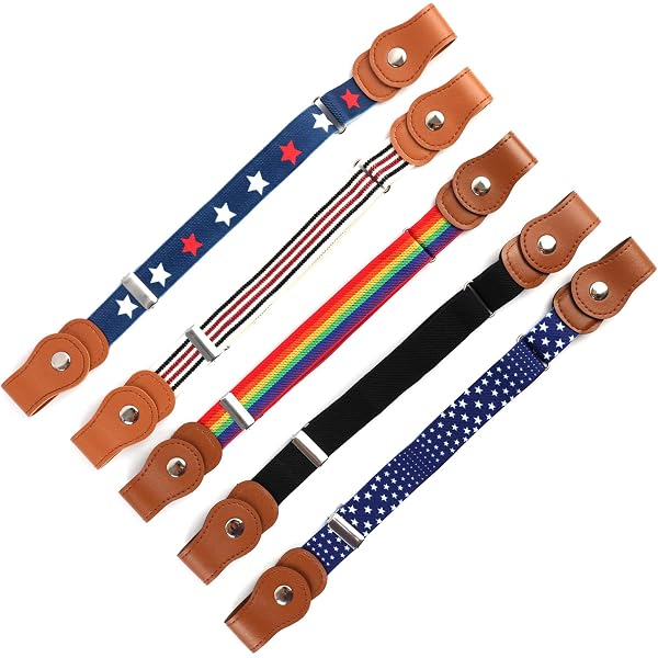 Ceinture élastique Enfant 4 Ceintures Élastiques Enfants Sans Boucle RUIJIE - Réglable 35-90cm - Invisible Sous Vêtements - Design 3D Ceinture Pantalon Enfant