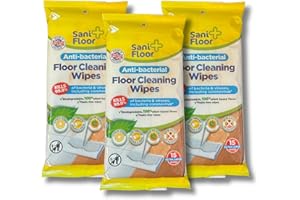 FUNTASY GIFTS 3 x Sani Floor Anti Bacterial Floor Wipes - Big Thick Wipes - Citrus Scent- 3 x 15 (45 In Total) - Biodegradable and Made in the UK - Bulk Buy