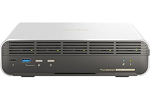 ‎QNAP Qnap TBS-h574TX-i3-12G Thunderbolt Compact All-Flash | 5 x E1.S or M.2 SSD's, Intel Core i3-1320PE (8C/12T), 2 x Thunderbolt 4