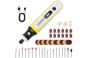 Enventor Mini Utensile Rotante Multifunzione a Batteria 4V con 75 Accessori, 3 Velocità Regolabili, 5000-16000RPM, Ricarica USB, per Incisione, Smerigliatura, Lucidatura, Foratura, Pulizia