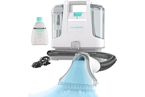 HAUSHOF StainZapper Shampouineuse, Nettoyeur de Tapis 400W, Nettoyeur Moquettes avec Double Réservoirs 1,1L+0,5L, Tuyau 1,2m, 85dB, 2 Buses pour Voiture/Coussins/Rideaux/Animaux, Accessoires Inclus