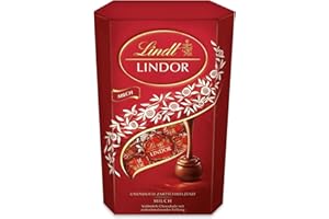 ‎LINDT Lindt Schokolade | LINDOR Cornet Milch | 500g | 38 Kugeln in Vollmilch-Schokolade mit einer zartschmelzenden Füllung | Schokoladen-Geschenk