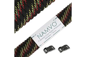 Namvo 550 Paracord Mil Spec Type III 7 strand parachute cord Total Length 100ft/30 Meters Spots/Stripes/Camouflage