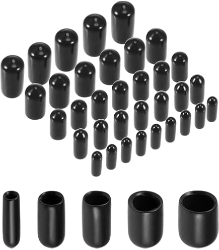 PATIKIL PVC End Caps 50-Pack – 6mm ID X 9mm OD X 13mm Clear Round Bolt Covers For Furniture, Sink Racks, Screws & Tubes