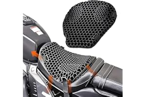 ZUICC Moto 3D Honeycomb Shock Seat, Motorcycle Seat Cushion, Air Cooling 3D Mesh Motorcycle Seat Pad, Motorcycle Comfort Gel Seat Cushion Cover Pressure Relief Motorbike