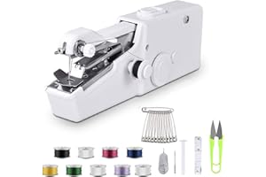 MUPKVY Hand Sewing Machines, Mini Cordless Portable Electric Sewing Machine Handheld Sewing Machine Quick Handy Stitch for Fabric Clothing Kids Cloth Pet Clothes