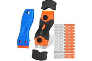 Gebildet Zestaw Skrobaków do Czyszczenia, 1częściowy Skrobak z Podwójną Głowicą + 1częściowy Skrobak z Tworzywa Sztucznego z 20-częściowym Ostrzem Skrobak do Płyty Ceramicznej/Skrobaczka do Szkła