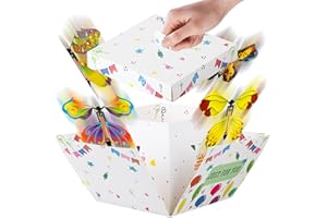 BOFUNX Surprise Gift Box, DIY Butterfly Explosion Surprise Box Gift Box with 4Pcs Butterflies Birthday Wedding Anniversary Valentines Gift Box (JUST FOR YOU)