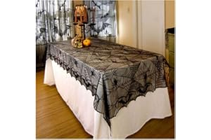 MAKFORT Spider Web Table Cloth Halloween Cobweb Lace Fabric Runner Cover-rectangle 48 * 96 inch