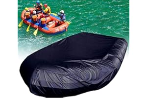 Inflatable Boat Cover UCARE Waterproof UV Sun Dust Protection Rubber Boat Dinghy Cover Fit 10-11 ft,Heavy Duty Antisnow Trailerable Fishing Kayak Protection Cover for Outdoor,Black