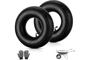 NAKUTITA 2 Tubi di Ricambio per Ruota di Carriola 3.00–4/260 × 85 mm, Camera d'aria per carrello a mano TR87 camera d'aria in gomma, camera d'aria per carrello porta sacchi con valvola ad angolo