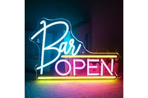 ineonlife Letreros de neón abiertos con luz LED rosa y azul para negocios, letrero iluminado para bar, salón, tienda, cafetería, tienda, club, letrero abierto para decoración de pared
