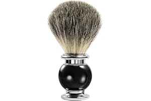 GRUTTI Brocha de pelo natural de auténtico tejón para Jabón en para Hombres, Brocha de afeitar para hombres, brocha de afeitar portátil para hombres, para salón, hogar, viajes