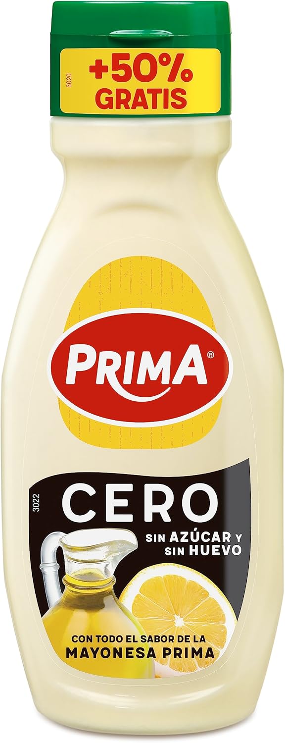 Prima Mayonesa vegana sin huevo y sin azúcar 255ml + 140ml gratis