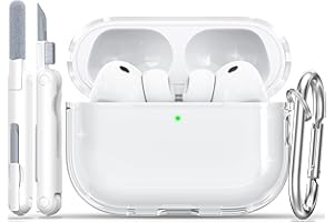 RFUNGUANGO Kompatibel mit Airpods Pro 3. Generation Schutzhülle, Transparent mit Reinigungsset, Weiche TPU Gilt für Airpods pro 3 hülle-Weiß