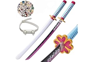 KHHK 31Inch Demon Swords Katana Anime Sword Samurai Tanjiro Cosplay Handmade Props Japanese Katana Handmade Abs Sheath Knife For Lovers Halloween Props sword (Kanroji Mitsuri)