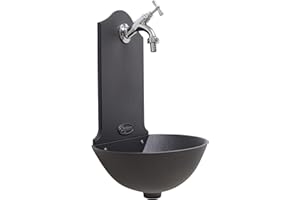 Fonderia Bongiovanni | Fontanella da giardino | Fontana a muro | Modello Malaga | con rubinetto ottone cromato 303C | per casa giardino | fontanella da esterno| fontana da giardino esterno